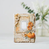 Leeg  Lijst met pompoenen Feestdagenkaart (Staand voorkant)