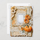 Leeg  Lijst met pompoenen Feestdagenkaart (Voorkant / Achterkant)