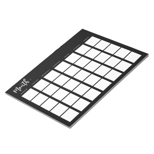 Leeg maandrooster notitieblok (Schuin)