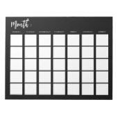 Leeg maandrooster notitieblok (Voorkant)