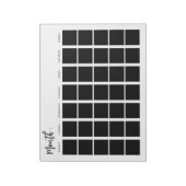 Leeg maandrooster notitieblok (Linkerzijde)