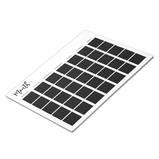 Leeg maandrooster notitieblok (Schuin)