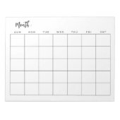 Leeg maandrooster notitieblok (Voorkant)