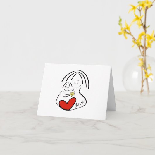 Leeg Moeder en Kind Kaart (Gele Bloem)