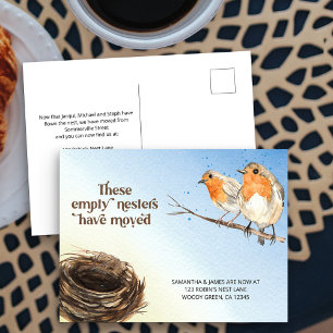 Leeg Nest Waterverf Verhuizing Aankondigingskaart