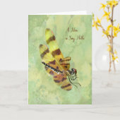 Leeg notitiekaartje met Libel Kaart (Gele Bloem)