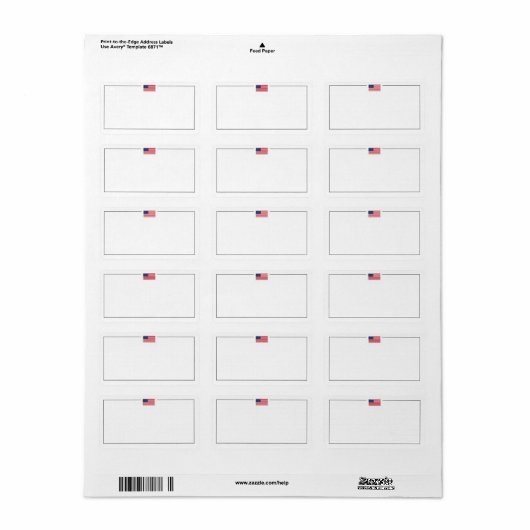 Leeg patriottisch minimaal etiket (Full Sheet)