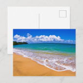 Leeg strand en blauw water briefkaart (Voorkant / Achterkant)
