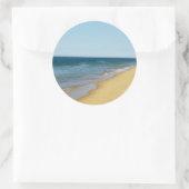 Leeg strand ronde sticker (Tas)