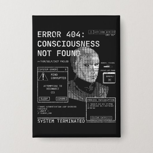 Leeg - Techno-Brutalist Streetwear Design Button (Voorkant)