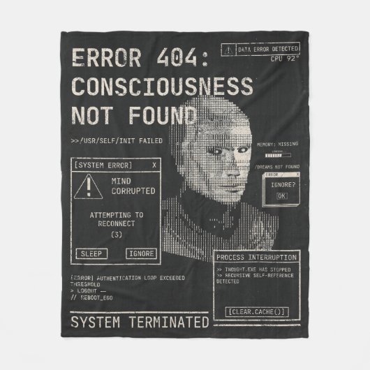 Leeg - Techno-Brutalist Streetwear Design Fleece Deken (Voorkant)