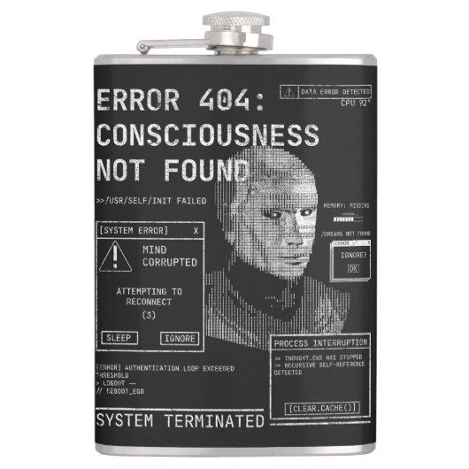 Leeg - Techno-Brutalist Streetwear Design Heupfles (Voorkant)