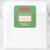 Leeg tekstvak Groen rood jam gekleurde dekplaatjes Vierkante Sticker (Tas)