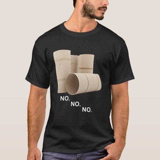 Leeg toiletpapier rolletjes tekort unisex t-shirt (Voorkant)