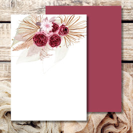 Leeg Voeg Je Eigen Boho Burgundy Pampas Gras Toe Kaart