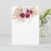Leeg Voeg je eigen Boho Burgundy Pampas Gras toe  Kaart (Staand voorkant)
