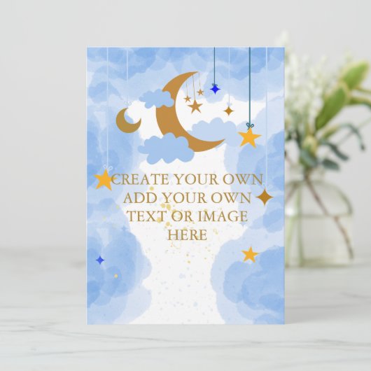 Leeg Voeg je eigen doe-het-zelf Twinkle Twinkle Li Kaart (Staand voorkant)