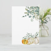 Leeg Voeg Je Eigen Herfst Pompoen Oranje Wit Toe Kaart (Staand voorkant)