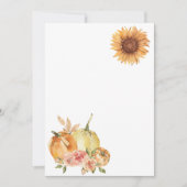 Leeg Voeg Je Eigen Herfst Pompoen Oranje Zonnebloe Kaart (Voorkant)