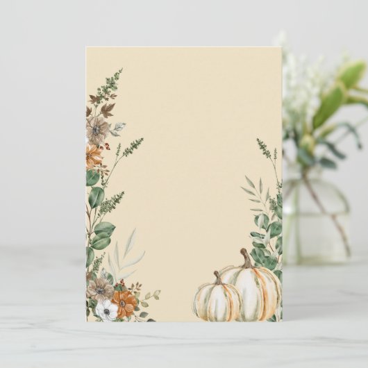 Leeg Voeg je eigen Herfst Pompoen Rustiek Bruin to Kaart (Staand voorkant)