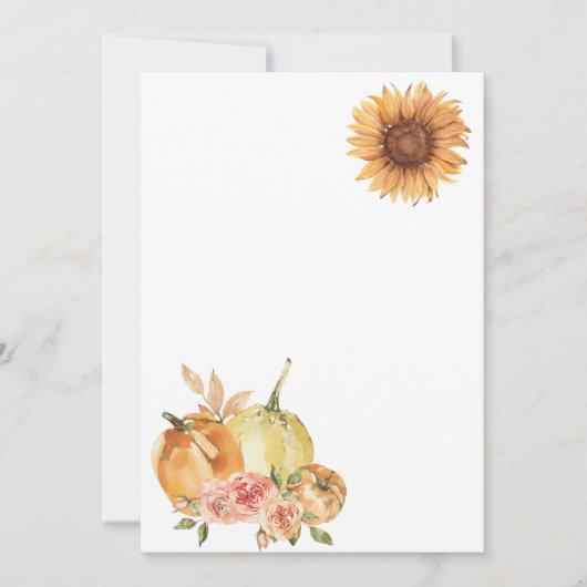 Leeg Voeg je eigen Herfst pompoen Sinaasappel zonn Kaart (Voorkant)