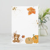 Leeg Voeg je eigen Herfst pompoen teddybeer toe Kaart (Staand voorkant)