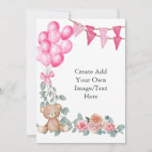 Leeg Voeg je eigen Oh Baby Girl Ballon Eucalyptus Kaart (Voorkant)