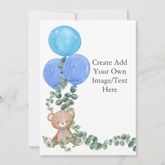 Leeg Voeg je eigen Oh Boy Beer ballon Eucalyptus t Kaart (Voorkant)