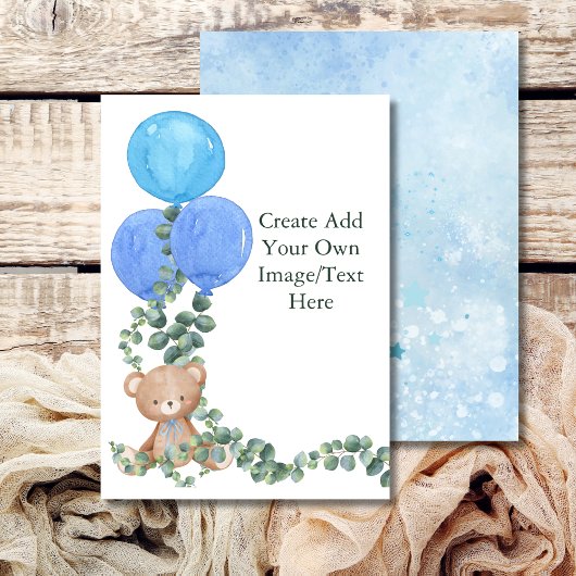 Leeg Voeg je eigen Oh Boy Beer ballon Eucalyptus t Kaart