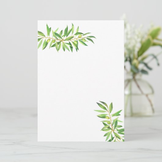 Leeg Voeg je eigen olijftak Sage groen toe Kaart (Staand voorkant)