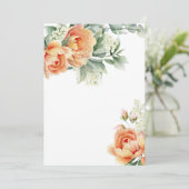 Leeg Voeg Je Eigen Rustieke Koraal Bloem Groenelem Kaart (Staand voorkant)