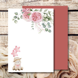 Leeg Voeg Je Eigen Sweet Little Lamb Roze Rozen To Kaart