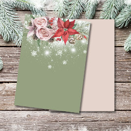 Leeg Voeg je eigen Winter Baby In Bloom salie groe Kaart