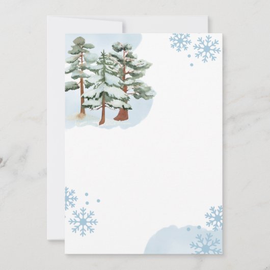 Leeg Voeg je eigen Winter sneeuw blauwe sneeuwvlok Kaart (Voorkant)