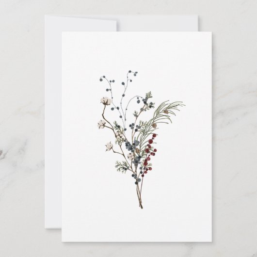 Leeg Voeg je eigen Winterberry Rustic Boho toe Kaart (Achterkant)