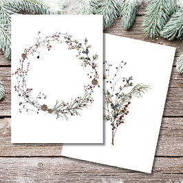 Leeg Voeg Je Eigen Winterberry Rustic Boho Toe Kaart