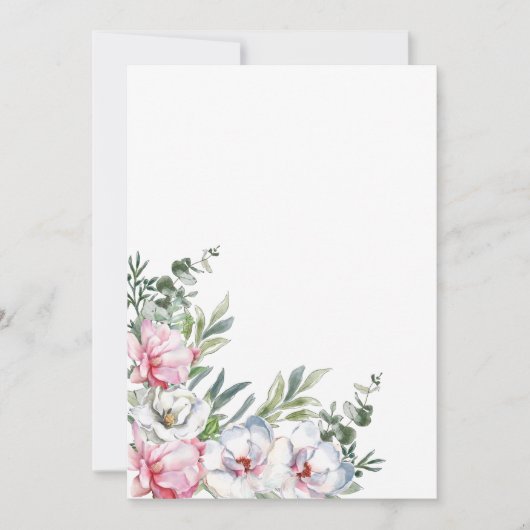 Leeg voeg uw eigen bericht toe magnolia blush wit kaart (Voorkant)