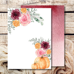 Leeg Voeg Uw Eigen Herfst Pompoen Burgundy Roze  Kaart