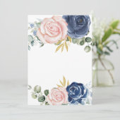 Leeg Voeg uw eigen tekst toe Navy blue blush roze  Kaart (Staand voorkant)