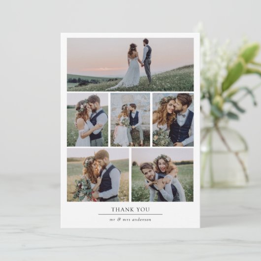 Leeg voor uw bericht Gepersonaliseerde foto bruilo Bedankkaart (Staand voorkant)