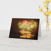 Leeg wenskaart - het Vuurwerk van de Viering Kaart (Gele Bloem)