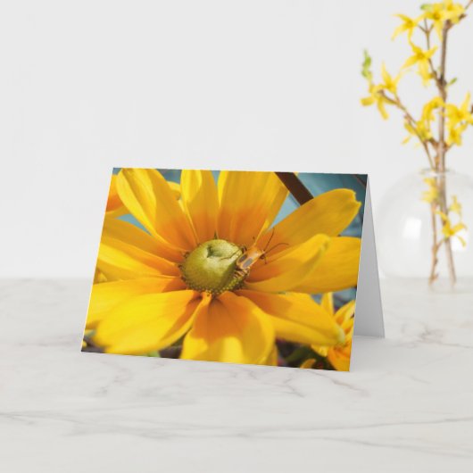 Leeg Wenskaart Kaart (Gele Bloem)