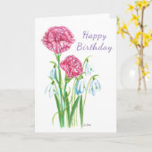 Leeg Wenskaart met de geboortebloemen van Januari Kaart (Gele Bloem)