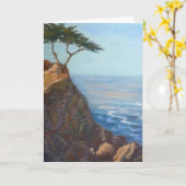 Leeg wenskaart met pastelkleur het schilderen kaart (Gele Bloem)