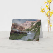 Leeg Wenskaart, ongerepte waterval Kaart (Gele Bloem)