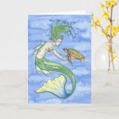 Leeg Wenskaart "Seaturtle" Kaart (Gele Bloem)