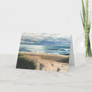 Leeg Wenskaart Strand Zonsopgang schilderij Bedankkaart