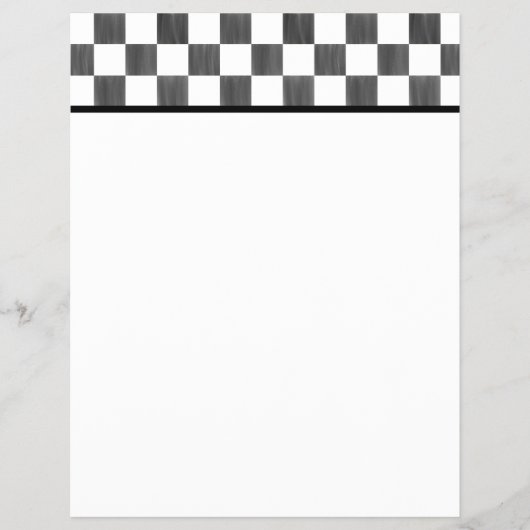 Leeg zwart-wit schaakbord briefhoofd flyer (Voorkant)