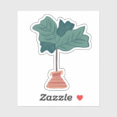 Leegbladerige bladeren Huisplant Hand getekend Sticker (Vel)