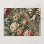 Leegstaande harten - Gotisch Victoriaans Feestdagenkaart (Voorkant)